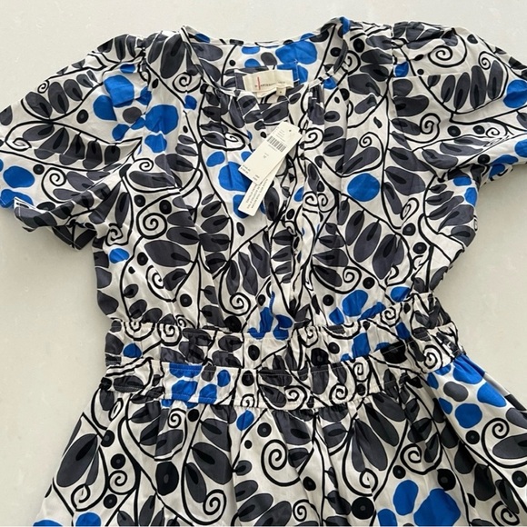 New Anthropologie Somerset dress- Small, 100% cotton, Blue & White print - Picture 4 of 7